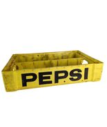 Vintage Yellow Black Plastic Pepsi Cola Crate 4 Cell Tray 18x12x4&quot; Union... - €38,64 EUR