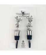NWT Disney Parks Mickey &amp; Minnie Mouse Silver Metal Bottle Wine Stopper - $41.35 CAD