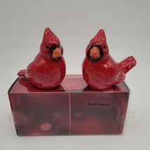 NOB St. Nicholas Square Christmas Yuletide Red Cardinal Bird Salt &amp; Pepper Set - £6.95 GBP