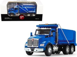 Kenworth T880 Dump Truck Surf Blue Metallic 1/50 Diecast Model by First Gear - $120.42