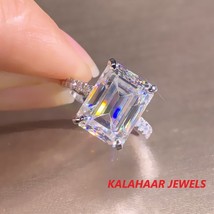 Giant Emerald Cut Diamond Ring Emerald Cut Diamond Engagement Ring - £82.03 GBP