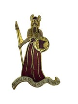 Vintage Minnesota Auxiliary Jaycees Pin Woman Viking Metal Gold Trim - $28.00