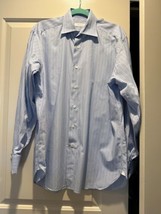 Euc Ermenegildo Zegna Cotton Blue Dress Shirt Sz 16 - £62.33 GBP