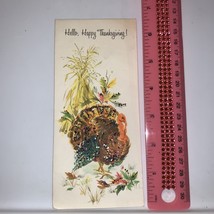 Vintage 1960’s Ambassador Cards Thanksgiving Greeting Card Turkey Sparkles - £3.29 GBP