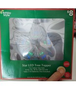 Holiday Style Star LED Light Up Christmas Tree Topper Battery Operated - $10.84 CAD