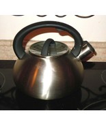 Brandani Whistling Induction Tea Kettle Teapot Stainless Steel Italian S... - $49.99