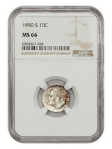 1950-S 10c NGC MS66 - £41.88 GBP