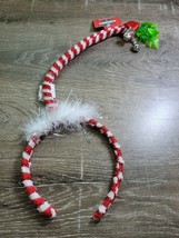New Mistletoe Headband Red White, with Bells, Candycane, Christmas - $16.71