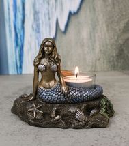 Art Nouveau Ocean Marine Siren Mermaid by Sea Stars Shells Votive Candle... - $29.99