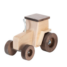 Large Farm Tractor - Solid Walnut &amp; Maple Wood Toy Handmade In Usa - £127.41 GBP