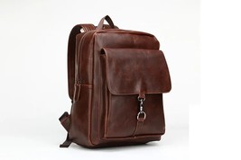 High Quality Leather Men Backpack Korean Style Teenagers Laptop Shcool Bag Water - £79.93 GBP