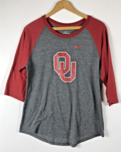 OU Nike Tee T Shirt 3/4 Sleeve Medium Womens Knit Raglan Sleeve Oklahoma Sooners - £22.28 GBP