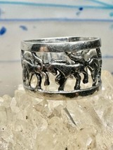 Horse ring Horses band size 5.50 sterling silver cowgirl women girls - $57.42