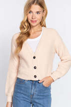 Long Slv V-neck Sweater Cardigan - £20.73 GBP