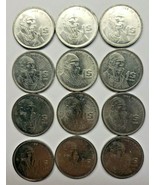 Mexico 1984 12 PESO Coins AU+ Lustre w/ Famous Jose Maria Morelos &amp; Eagl... - £4.73 GBP