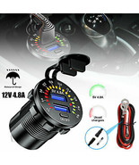 Dual USB Car Fast Charger Socket Power Outlet LED Voltmeter Waterproof 1... - $17.76