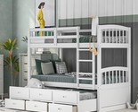 Twin Over Twin Bunk Bed With Safety Rail, Ladder, Twin Trundle Bed With ... - $1,252.99