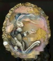 Hand Painted One Of A Kind Russian Lacquer Box &quot;Cheshire Rabbit&quot; By Shen... - $17,901.34 MXN