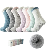 Fuzzy Socks with Grips Plush Sleep Cozy Winter Soft Hospital Fluffy Sock... - $587.01 MXN