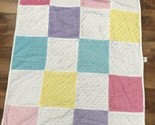 Circo Patchwork Minky Dot Baby Blanket Pastel Pink Blue Yellow Sherpa Ba... - $29.03