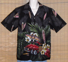 RJC Hawaiian Shirt Black Surfboards Large - £19.23 GBP