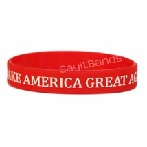 2 Make America Great Again Wristbands Debossed and Color Filled Trump Bracelets - £6.23 GBP