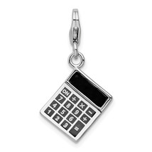 Amore La Vita Silver  Polished 3-D Enameled Calculator Charm with Fancy Lobster - £37.53 GBP