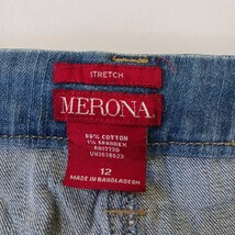 Merona RN#17730 Women's Blue Cotton Blend Stretch Denim Skirt Size 12 Waist 32" image 3