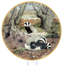 The Playful Badgers in October The Woodland Year Signature Edition Plate... - £7.98 GBP