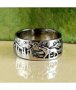 Wolf Mountain Ring Silver Color Sizes 7 &amp; 10 Unisex Fashion Jewelry - €9,61 EUR