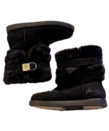 G by Guess Black Faux Fur and Suede Pull On Ankle Booties Snow Boots Size 8 - £37.52 GBP