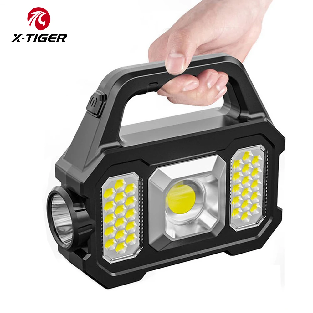 X-TIGER 6 Gear COB/LED Torch Light Powerful Lantern Solar Light 170*145*45mm - £20.90 GBP