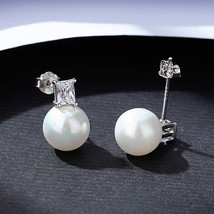 Sell 925 Silver Pearl Female Earrings Simple Fashion Earrings In Stock - £15.96 GBP