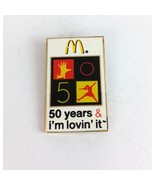 Vintage 50 Years &amp; I&#39;m Lovin&#39; It McDonalds Employee Lapel Hat Pin - €12,16 EUR