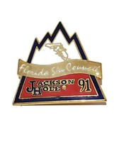 JACKSON HOLE Vintage Souvenir Resorts Travel Ski Lapel Hat Pin Wyoming W... - £5.17 GBP