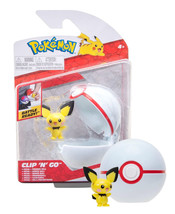 Pokemon Clip &#39;N&#39; Go Pichu + Premier Ball New in Package - £11.74 GBP