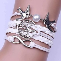 Multilayer Peace Bracelet with Tree of Life Infinity Dove Charms - £6.31 GBP