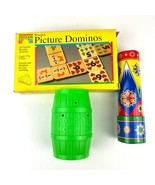 Fun Toy Lot: Barrel of Monkeys, Kaleidoscope + Wooden Picture Dominos. A... - £14.11 GBP