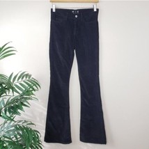 MiH Jeans | Soft Black Velour The Skinny Marrakesh Kick Flare Jeans, size 24 - £67.55 GBP