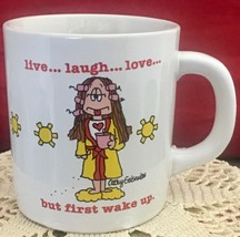 Cathy Guisewite vintage 1983 coffee mug “live laugh love but first wake up” - £8.60 GBP