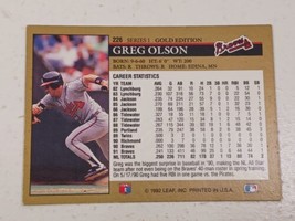 Greg Olson Atlanta Braves 1992 Leaf Gold Card #226 - £0.77 GBP