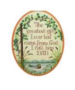 Vintage Completed Needlepoint Canvas Greatest Gift From God Is Dad Frame... - £18.68 GBP