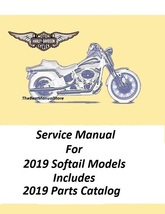 2019 Harley Davidson Softail Models Service Manual &amp; Parts Catalog - £18.75 GBP