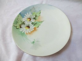 Vintage Porcelain Plate Thomas Bavaria Hand Painted Daisies 7 1/2&quot; Cabinet Gold - £15.73 GBP