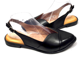 MIZ MOOZ WOMEN'S SLINGBACK LEATHER FLATS POINTED TOE  BLACK 37EU / 7US #... - $108.90