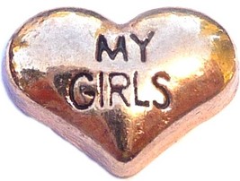 My Girls Rose Goldtone Heart Floating Locket Charm - $2.42