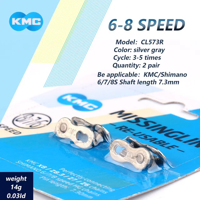 2 Pairs KMC  Bicycle Chain Missing Link 6/7/8/9/10/11/12 Speed Bicycles Reusable - £76.28 GBP