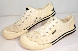 Rocket Dog Womens C317 Low Top Sneaker Shoes SZ 9.5 Distressed Canvas Off White - $14.99