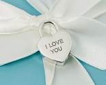 Tiffany &amp; Co I  LOVE YOU Heart Padlock Charm Pendant in Sterling Silver - £222.36 GBP