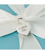 Tiffany &amp; Co I  LOVE YOU Heart Padlock Charm Pendant in Sterling Silver - £223.56 GBP